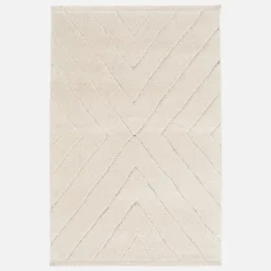New Sweeek Tapis intérieur tufté avec légers reliefs crème. 120 x 170cm