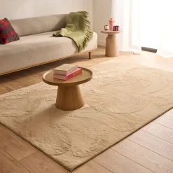 New Sweeek Tapis intérieur uni beige 120x160cm - Oscaria