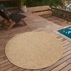 Best The Carpet Tapis Kansas extérieur intérieur cercle - Nature - 80 cm Ronde