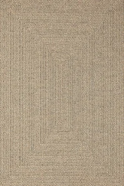 Discount The Carpet Tapis Kansas extérieur intérieur uni - Nature - 80 x 250 cm