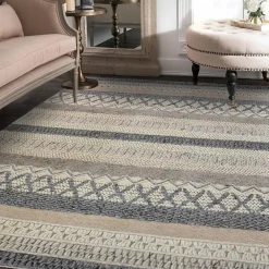 Unamourdetapis Tapis kilim fait à la main motif ethnique ESPARIA, Beige ,marron* Tapis Persan Et Berbère