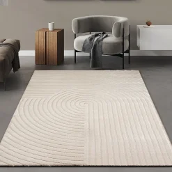 The Carpet Tapis Knight 3D moderne brillants, Beige, 200 x 290 cm