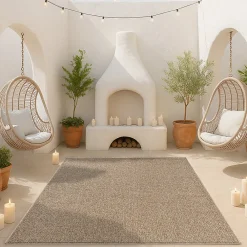 Discount The Carpet Tapis Kos extérieur moderne intemporel, Nature, 80 x 250 cm