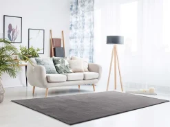 Atticgo Tapis lavable antidérapant anthracite rectangulaire uni 80x150 cm LOFT* Tapis Pour Chambre