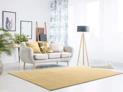 Atticgo Tapis lavable antidérapant moutarde rectangulaire uni 200x290 cm LOFT* Tapis Pour Chambre