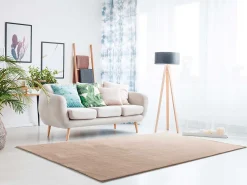 Atticgo Tapis lavable antidérapant beige rectangulaire uni 200x290 cm LOFT* Tapis Pour Chambre|Tapis Uni
