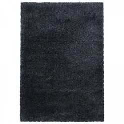 Unamourdetapis Tapis longs poils shaggy tissé motif uni UNI B, Noir* Tapis Pour Chambre