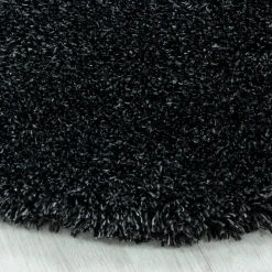 Unamourdetapis Tapis longs poils shaggy tissé motif uni UNI B, Noir* Tapis Uni
