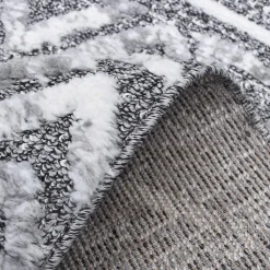 Unamourdetapis Tapis longs poils shaggy tissé motif berbère LANDA, gris, blanc* Tapis Persan Et Berbère|Tapis Pour Chambre
