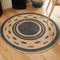 Atmosphera Créateur D'Intérieur Tapis Malakite jute noir D120cm - Atmosphera* Tapis Pour Chambre