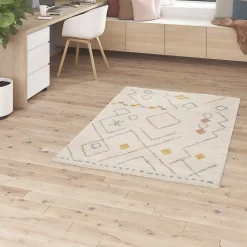 GoodHome Tapis Manzo Berbère beige et pastel L.120 x l.170 cm* Tapis Intérieur|Tapis Persan Et Berbère