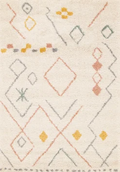 GoodHome Tapis Manzo Berbère beige et pastel L.120 x l.170 cm* Tapis Intérieur|Tapis Persan Et Berbère