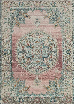 Discount The Carpet Tapis Palma extérieur Oriental, Rose, 120 x 170 cm
