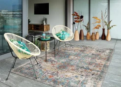 Discount The Carpet Tapis Palma extérieur Vintage, Multi, 120 cm Rond