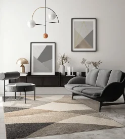 The Carpet Tapis Pearl moderne salon moderne contour, Beige, 120 x 160 cm* Tapis Pour Salon