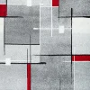 Best The Carpet Tapis Pearl moderne salon découpe contour, Gris Rouge, 240 x 330 cm