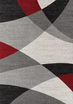 The Carpet Tapis Pearl moderne salon moderne contour, Gris Rouge, 120 x 160 cm* Tapis Pour Salon