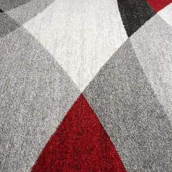 The Carpet Tapis Pearl moderne salon moderne contour, Gris Rouge, 120 x 160 cm* Tapis Pour Salon