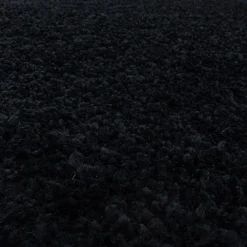 Unamourdetapis Tapis poils longs shaggy tissé motif uni UNI I, Noir* Tapis Pour Chambre|Tapis Uni
