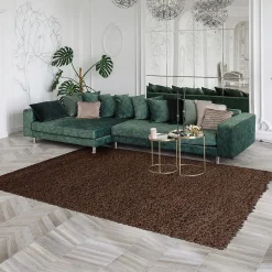 Unamourdetapis Tapis poils longs shaggy tissé motif uni UNI L, Marron* Tapis Intérieur