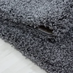 Clearance Unamourdetapis Tapis poils longs shaggy tissé motif uni UNI L, Gris