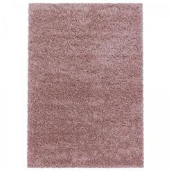 Unamourdetapis Tapis poils longs shaggy tissé motif uni UNI I, Rose* Tapis Uni