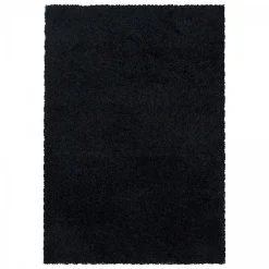 Unamourdetapis Tapis poils longs shaggy tissé motif uni UNI I, Noir* Tapis Uni