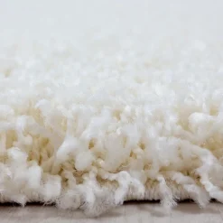 Clearance Unamourdetapis Tapis poils longs shaggy tissé motif uni UNI L, Crème