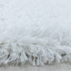 Unamourdetapis Tapis poils longs shaggy tissé motif uni UNI B, Blanc* Tapis Uni