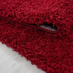 Unamourdetapis Tapis poils longs shaggy tissé motif uni UNI L, Rouge* Tapis Pour Chambre|Tapis Uni