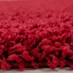 Unamourdetapis Tapis poils longs shaggy tissé motif uni UNI L, Rouge* Tapis Pour Chambre|Tapis Uni
