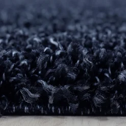 Clearance Unamourdetapis Tapis poils longs shaggy tissé motif uni UNI L, Bleu marinne