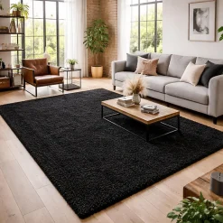 Unamourdetapis Tapis poils longs shaggy tissé motif uni UNI L, anthracite* Tapis Pour Chambre