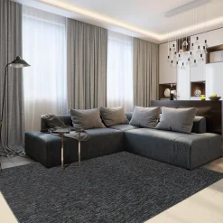 Sale Unamourdetapis Tapis pour une chambre ou une entrée tissé motif uni SAKRDA, Noir