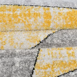 Unamourdetapis Tapis pour une chambre ou une entrée tissé motif géométrique ROSALINE, jaune, gris, écru* Tapis Pour Salon