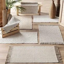 Discount Douceur D'Intérieur Tapis Rectangle (50 x 80 cm) Pietro, Coton & Polyester Tissé - 50x80cm - Beige