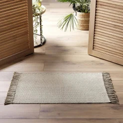 Discount Douceur D'Intérieur Tapis Rectangle (50 x 80 cm) Pietro, Coton & Polyester Tissé - 50x80cm - Beige