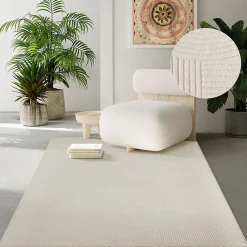 The Carpet Tapis Rio salon antidérapant arc, Crème, 80 x 150 cm* Tapis Pour Chambre