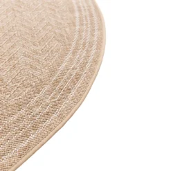 GoodHome Tapis rond effet tissé Boyoz tissage à plat L.80 x L.80cm naturel* Tapis Jute Et Naturel|Tapis Pour Chambre