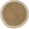 Clearance Deko & Co Tapis rond en jute naturel et écru Deco&Co ⌀120cm