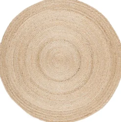 GoodHome Tapis rond Melua en jute tissé Ø130cm* Tapis Pour Chambre|Tapis Intérieur