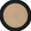 Balta Tapis rond Sombrero noir et jute Ø120 cm* Tapis Intérieur|Tapis Jute Et Naturel