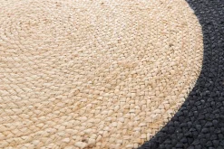 Balta Tapis rond Sombrero noir et jute Ø120 cm* Tapis Intérieur|Tapis Jute Et Naturel