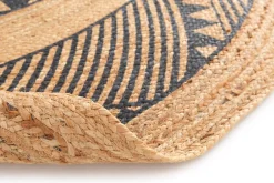 Balta Tapis rond Tonga en jute et motifs noirs Ø120 cm