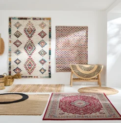 Balta Tapis rond Tonga en jute et motifs noirs Ø120 cm
