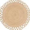 Balta Tapis rond Trecia blanc et jute Ø120 cm* Tapis Intérieur|Tapis Jute Et Naturel