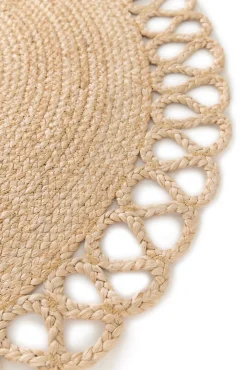 Balta Tapis rond Trecia blanc et jute Ø120 cm* Tapis Intérieur|Tapis Jute Et Naturel