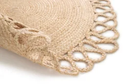 Balta Tapis rond Trecia blanc et jute Ø120 cm* Tapis Intérieur|Tapis Jute Et Naturel