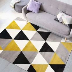 Online The Deco Factory Tapis salon à motifs triangles jaune 150x220