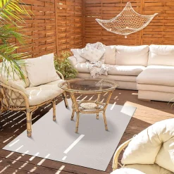 The Deco Factory Tapis salon de couloir extérieur/interieur aspect jute blanc 80x150* Tapis Pour Couloir